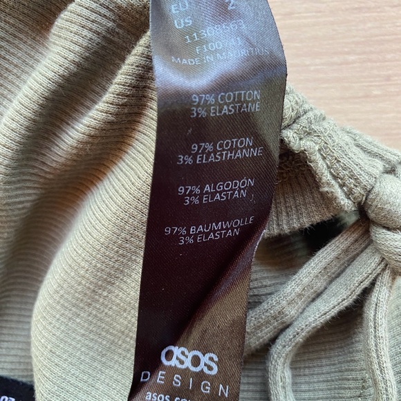 ASOS Design 2-pack Crop Tops Sizes US 2/4 in Khaki and Mint - Picture 8 of 16